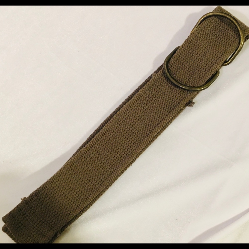 Men’s Vintage Khaki Woven Fabric Adjustable Belt